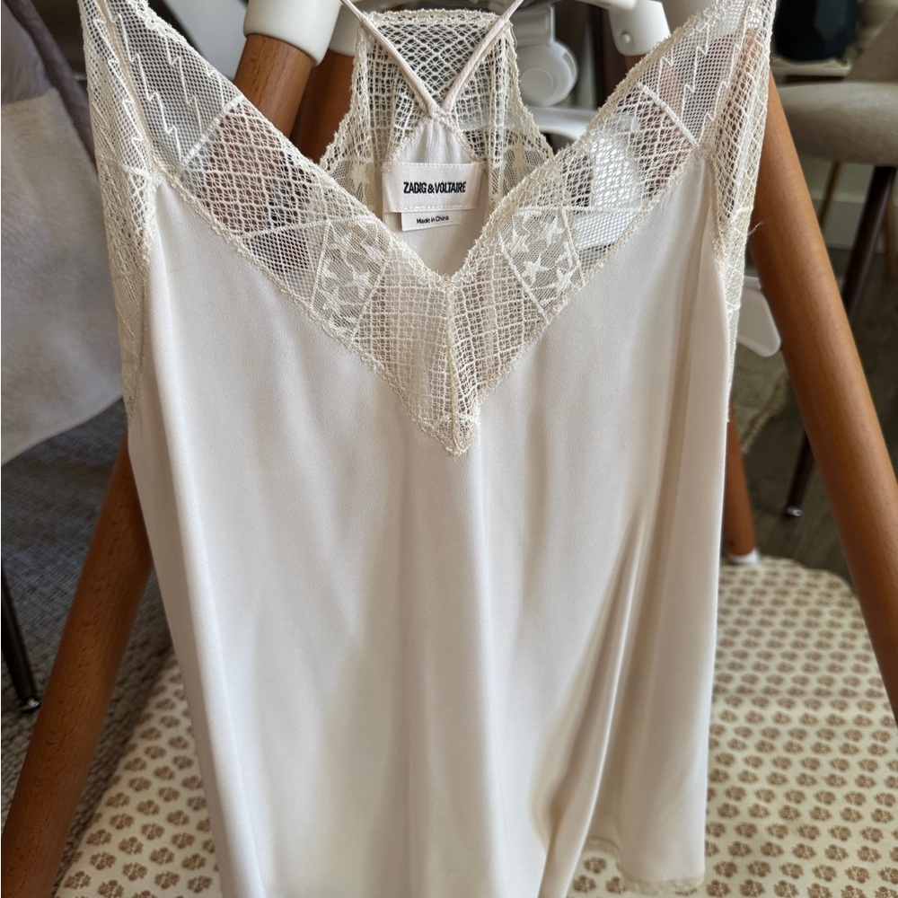 Zadig & Voltaire Cream Chemise Top size small